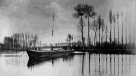 Chaland sur le Loir en 1880 